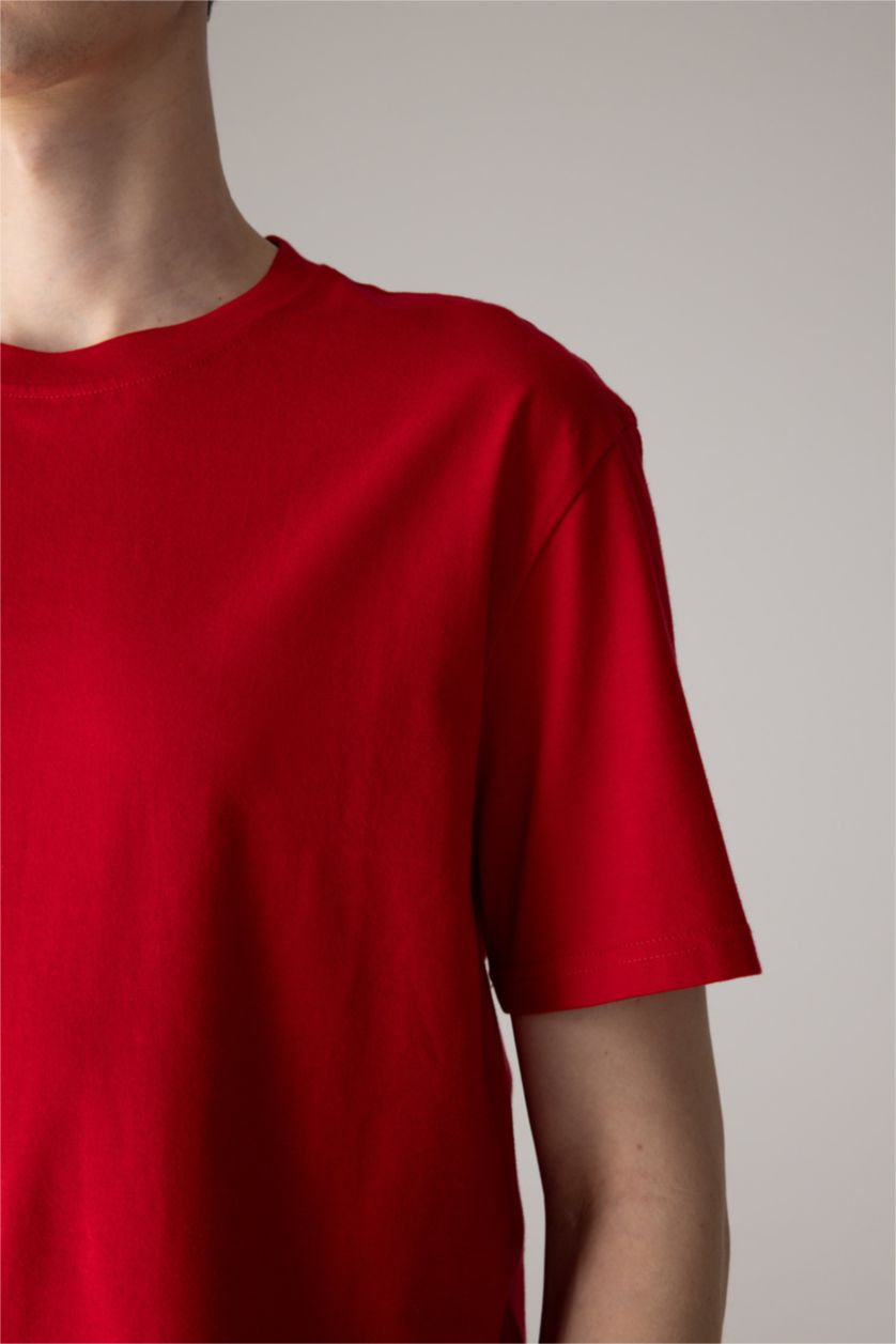 رجالي أحمر New Regular Fit Short Sleeve T-Shirt
