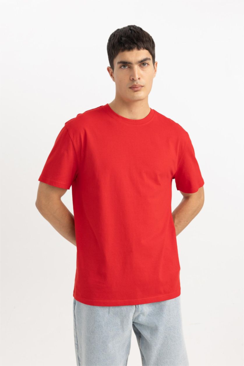 رجالي أحمر New Regular Fit Short Sleeve T-Shirt