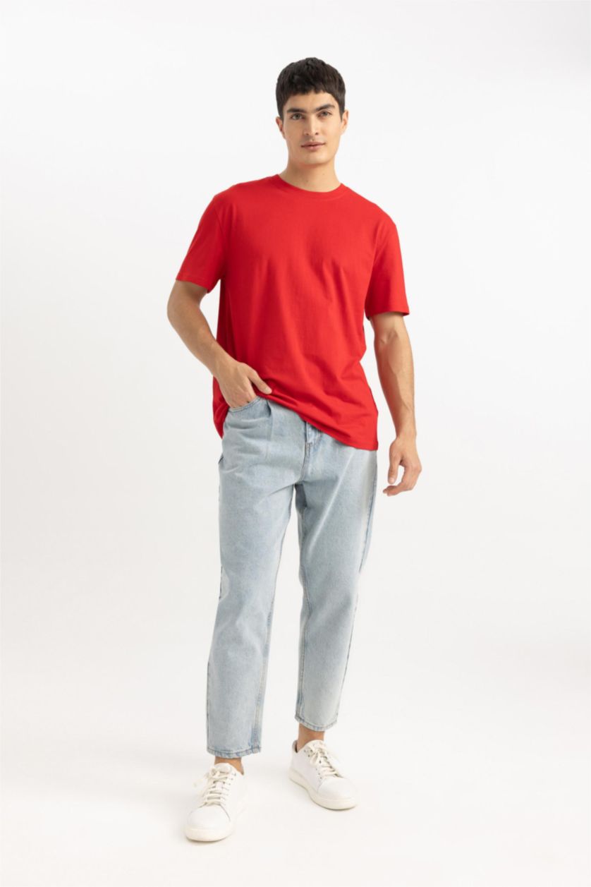 رجالي أحمر New Regular Fit Short Sleeve T-Shirt