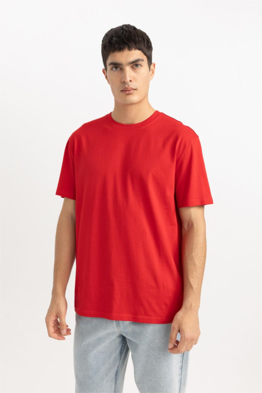 رجالي أحمر New Regular Fit Short Sleeve T-Shirt
