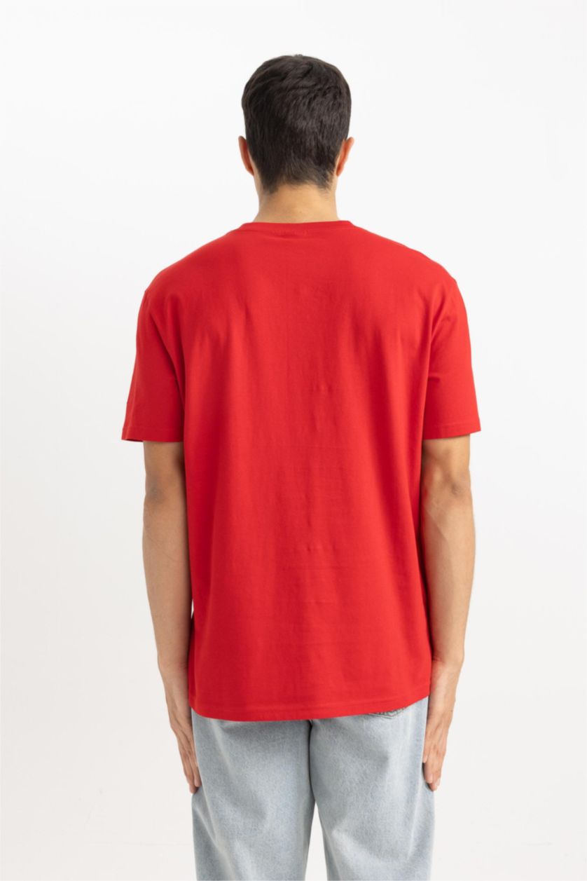 رجالي أحمر New Regular Fit Short Sleeve T-Shirt