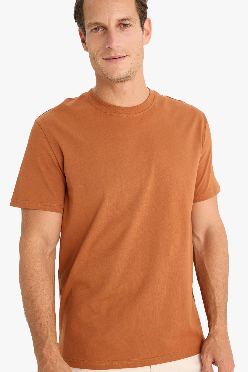 MAN Cinnamon New Regular Fit Crew Neck Basic T-Shirt
