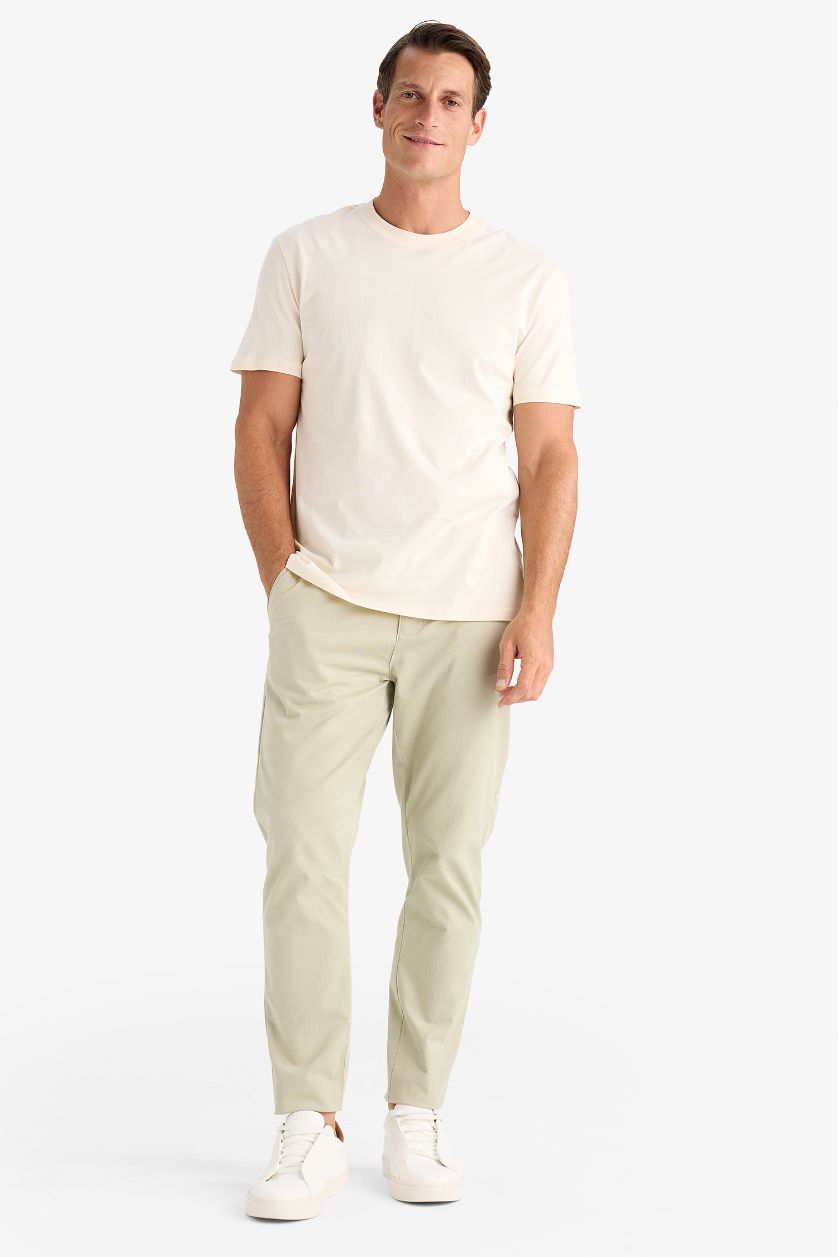 Man Light Stone New Regular Fit Crew Neck Basic T-Shirt