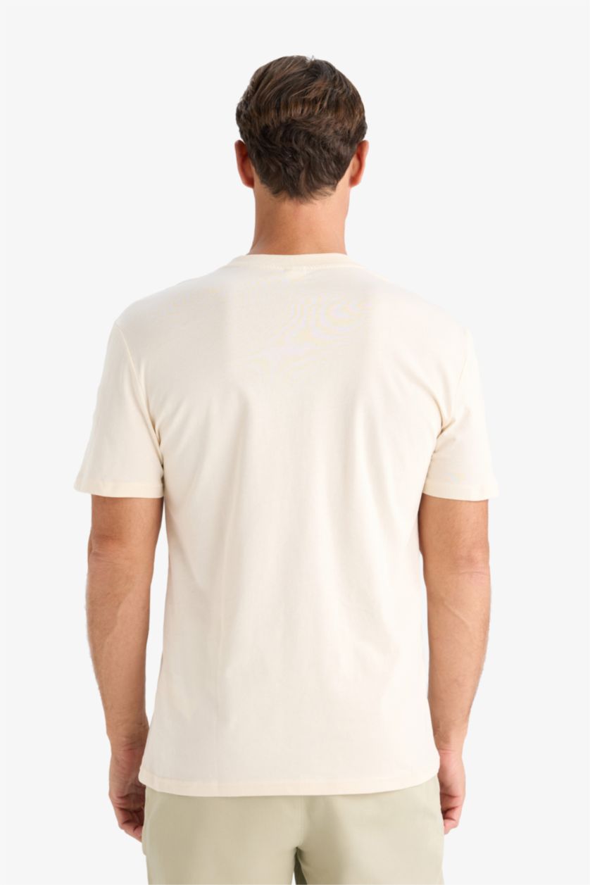 Man Light Stone New Regular Fit Crew Neck Basic T-Shirt