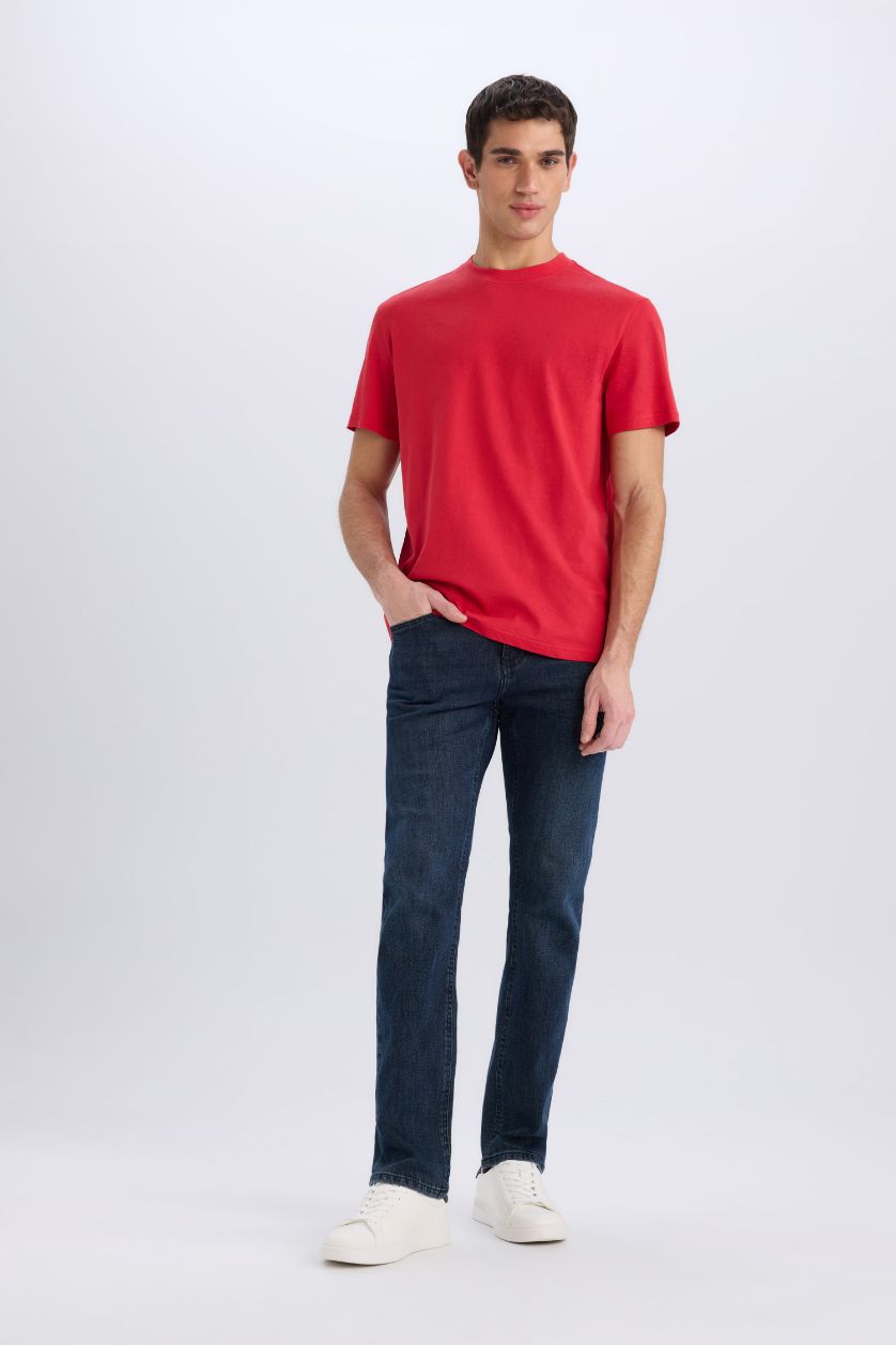 HOMME Rouge T-shirt basique à col rond 100% coton pour garçon