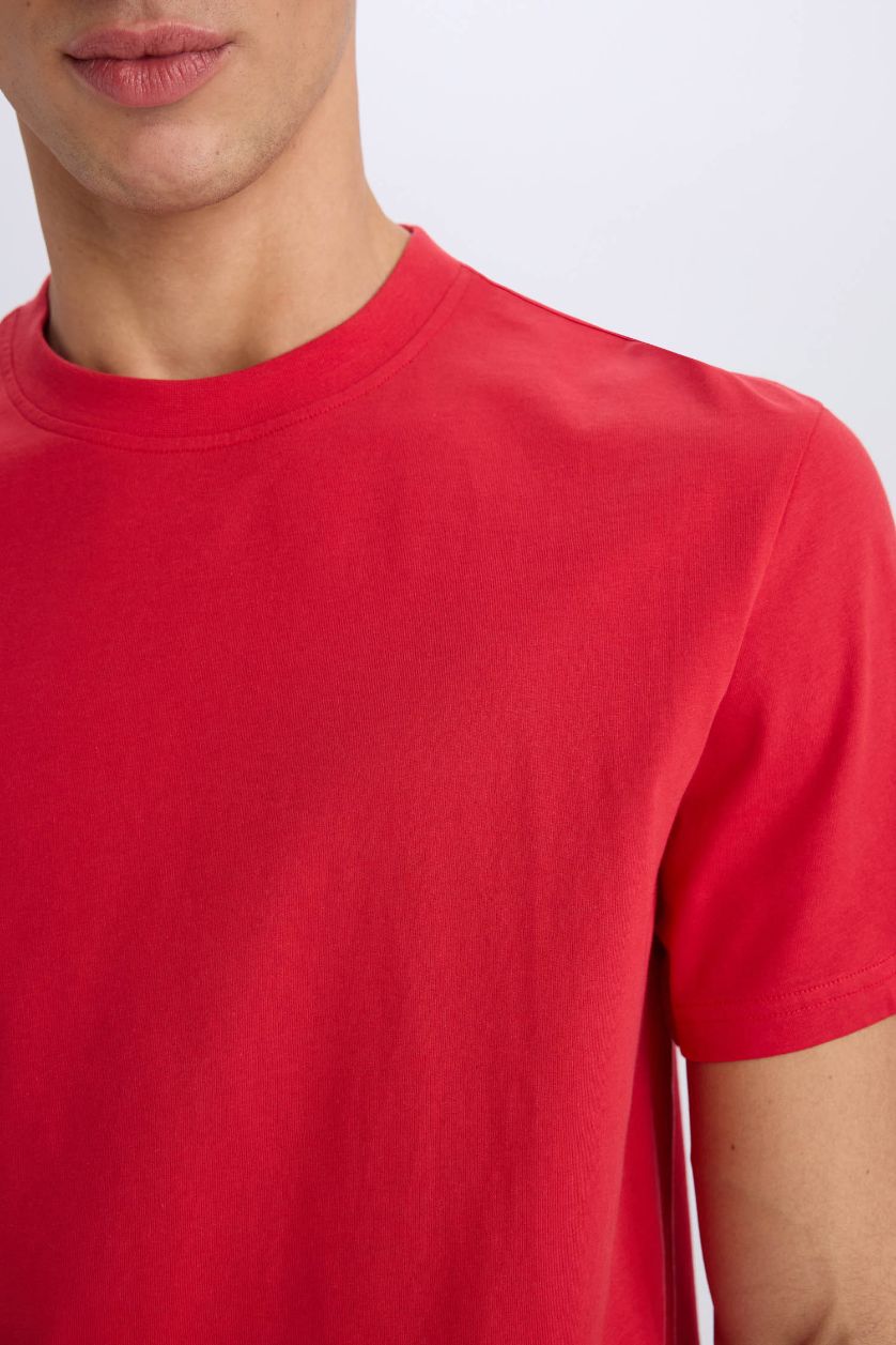 HOMME Rouge T-shirt basique à col rond 100% coton pour garçon