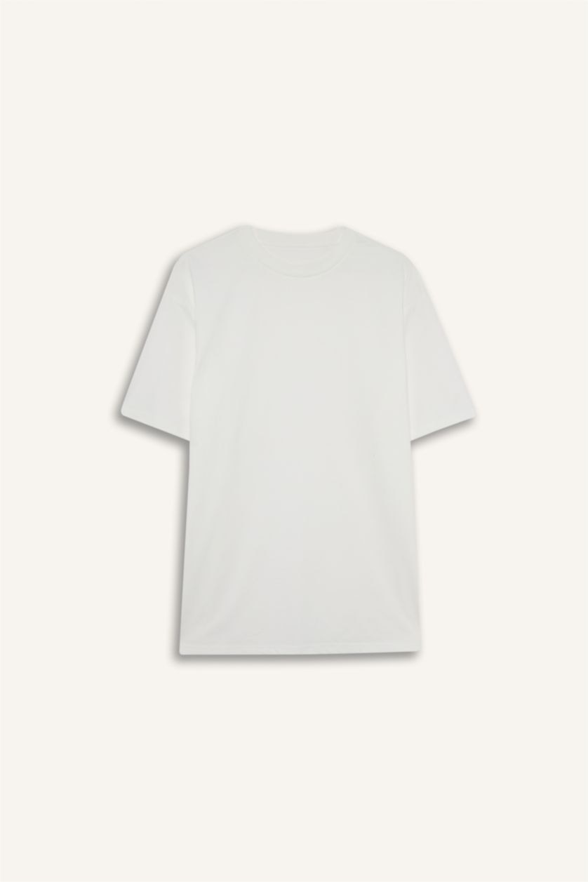 Erkek Kırık Beyaz NEW REGULAR FIT %100 Pamuk Basic Tişört