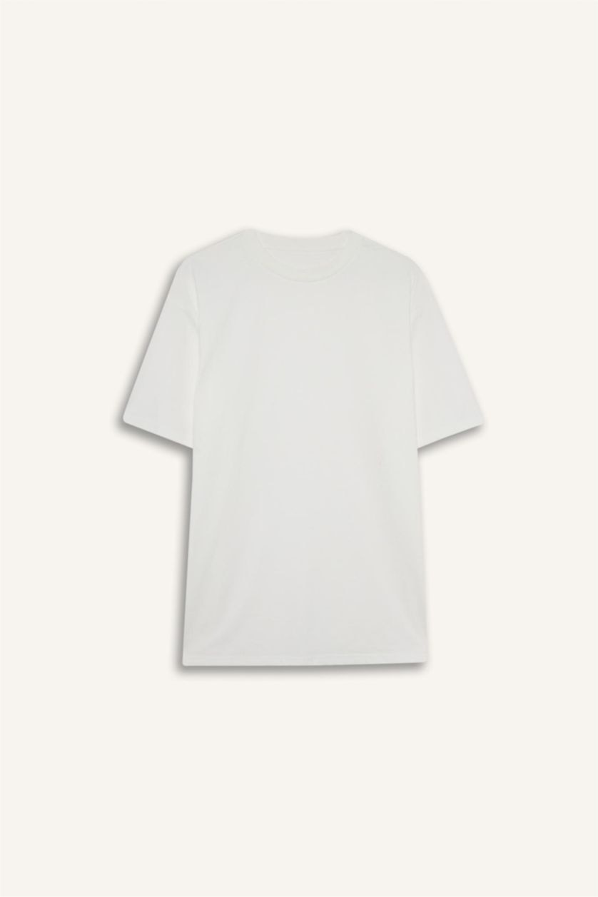 Erkek Kırık Beyaz NEW REGULAR FIT %100 Pamuk Basic Tişört