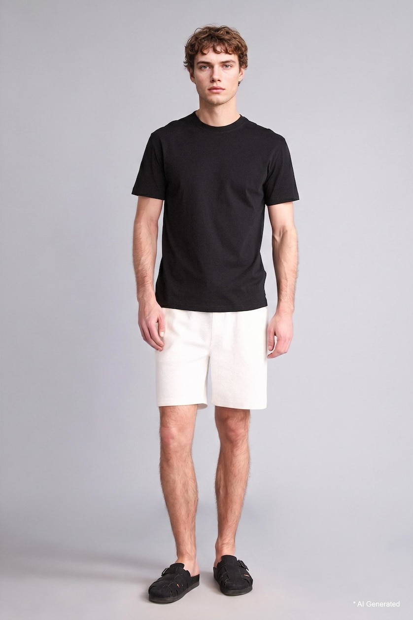 Erkek Siyah %100 Pamuk NEW REGULAR FIT Basic Tişört