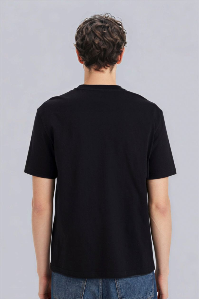 Erkek Siyah %100 Pamuk Basic Tişört