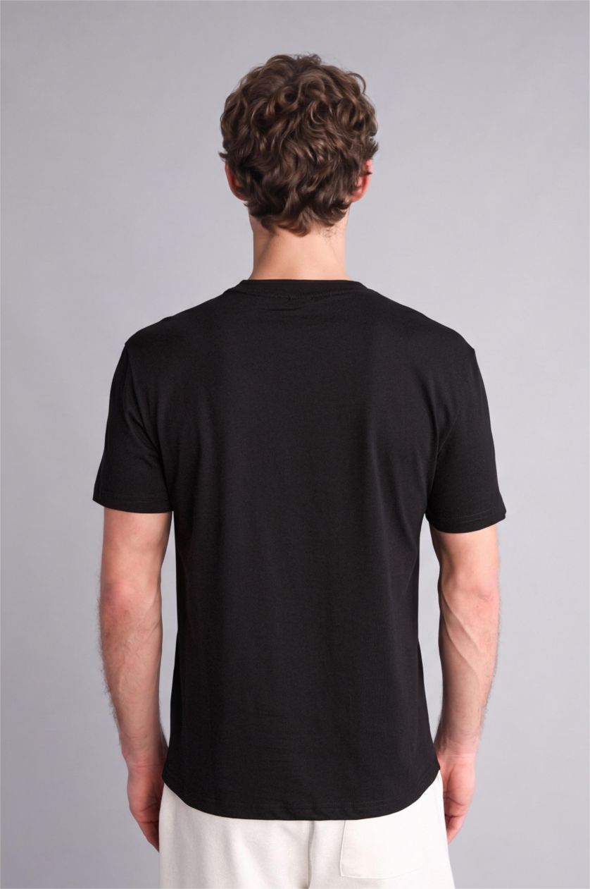 رجال أسود New Regular Fit Short Sleeve T-Shirt