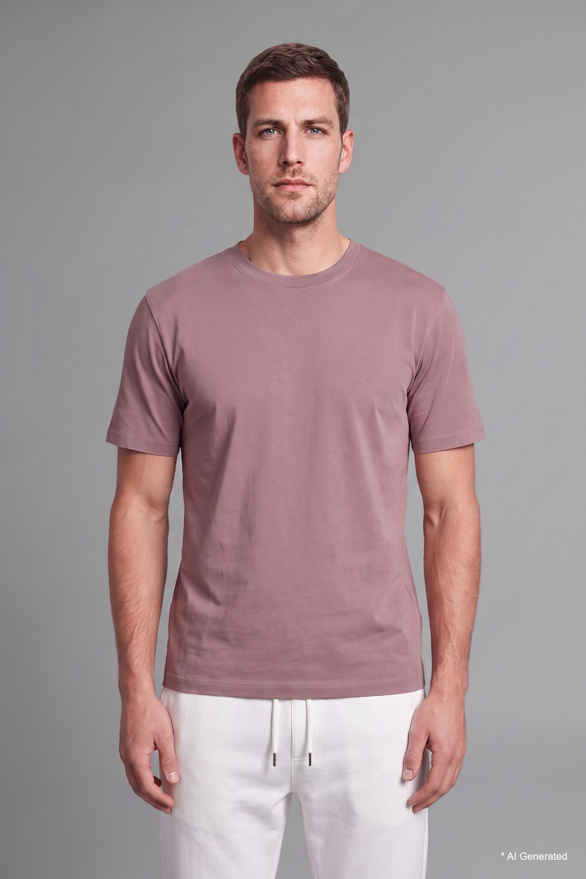 Men Dark Rose New Regular Fit Short Sleeve T-Shirt
