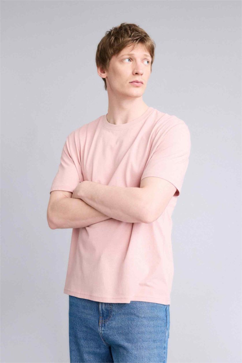 Erkek Gülkurusu New Regular Fıt Kısa Kollu Tişört