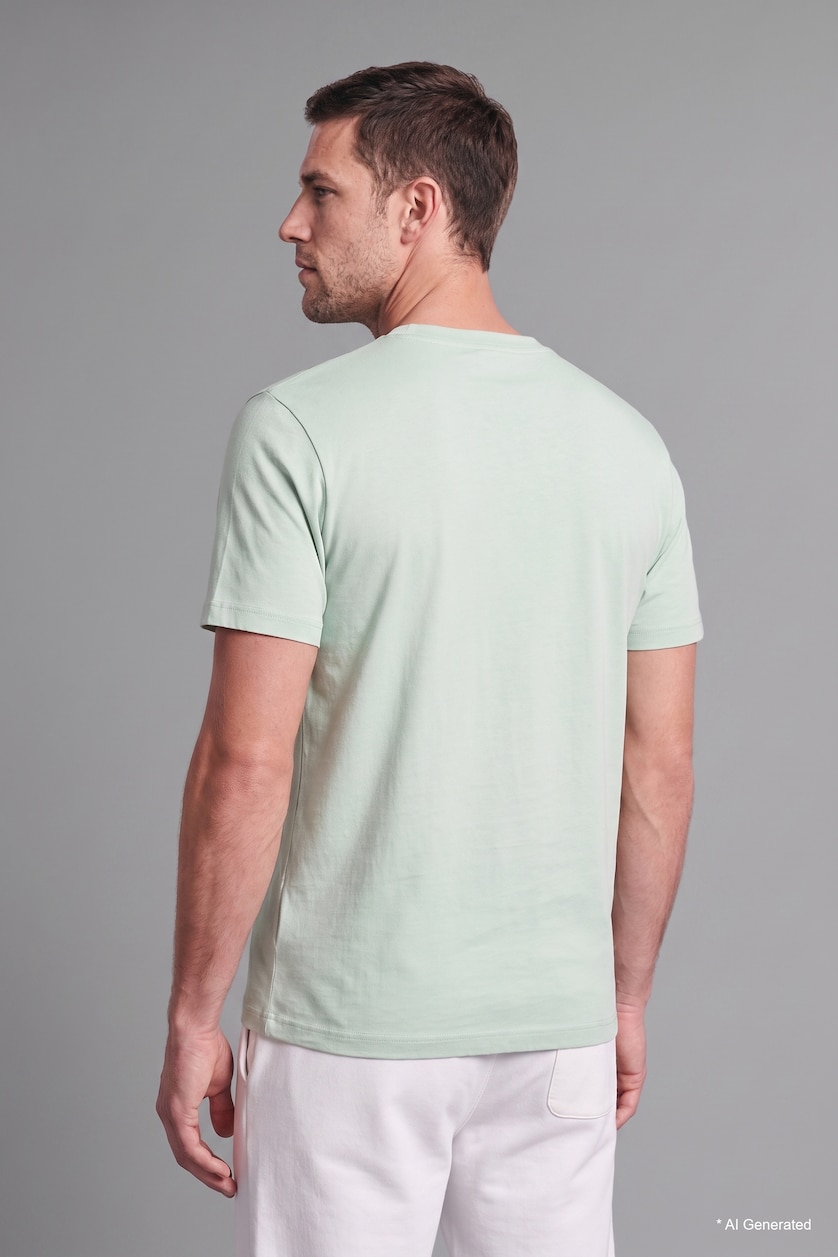 Erkek Mint %100 Pamuk Regular Fit Kısa Kollu Tişört
