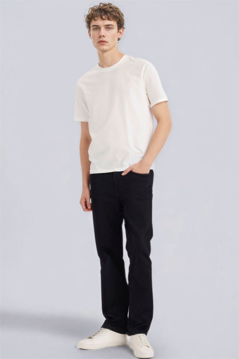 Erkek Kırık Beyaz %100 Pamuk Basic Tişört