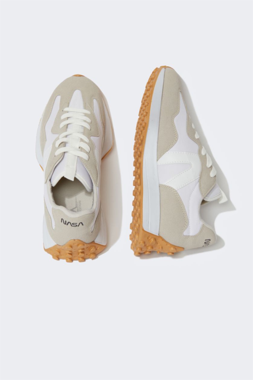 Мужчины Кремовый Мужские кроссовки на высокой подошве на шнуровке