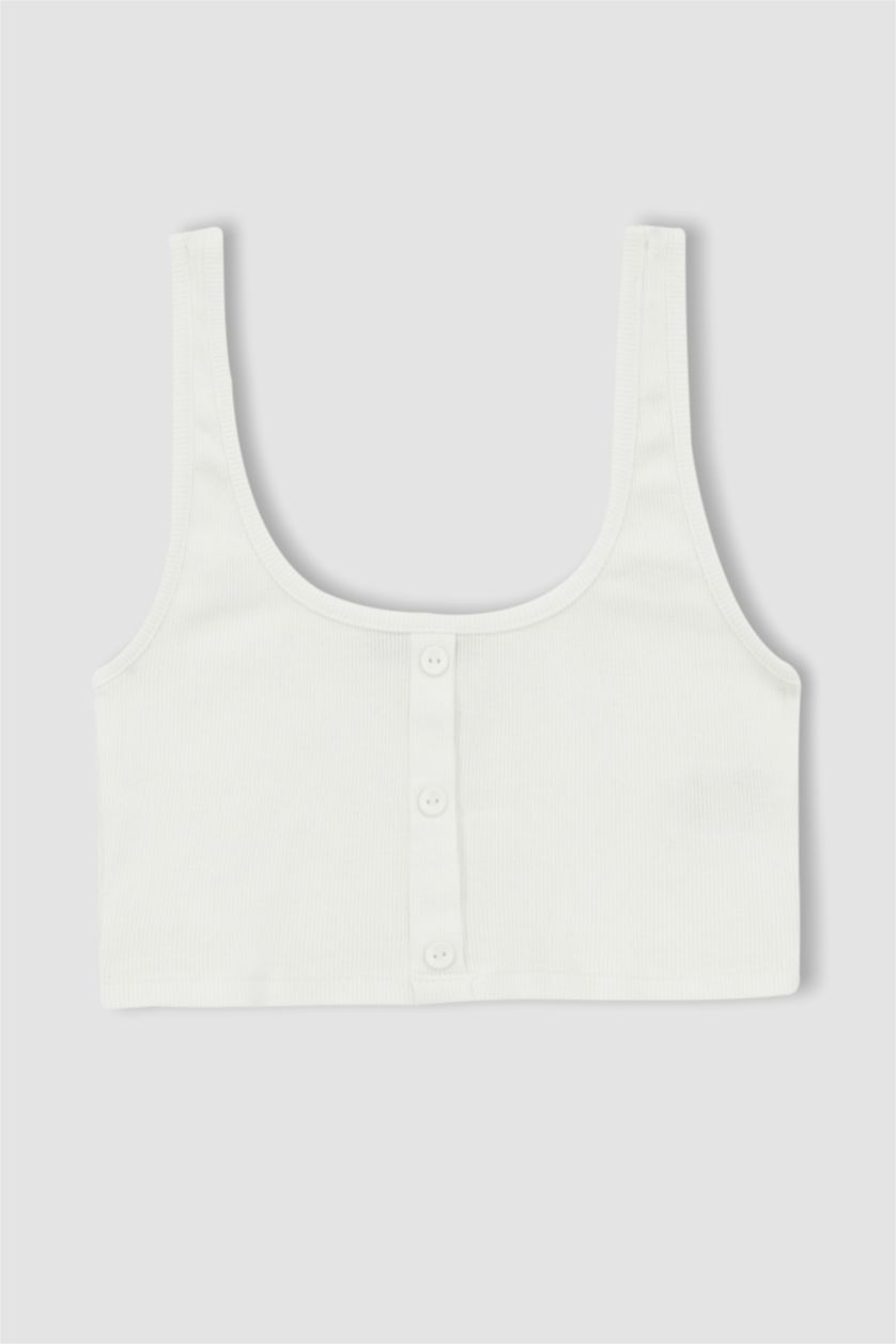 FEMME Blanc Athlète ajusté à col ras du cou cool