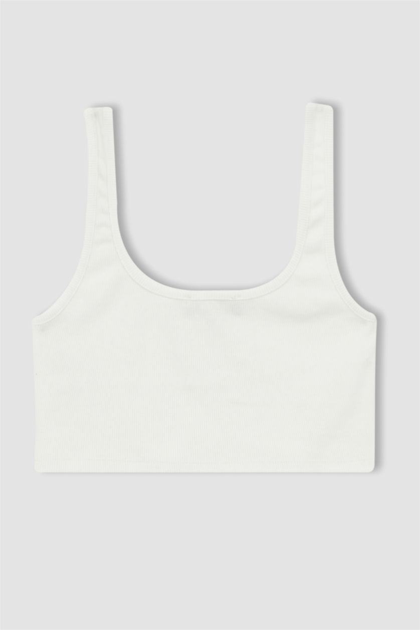 FEMME Blanc Athlète ajusté à col ras du cou cool