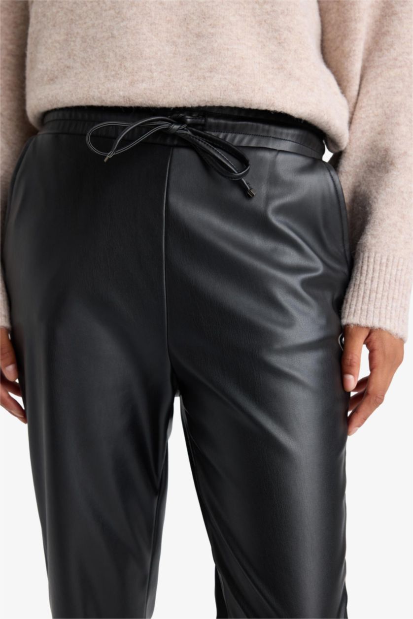 WOMAN Black High Waist jogger Trousers