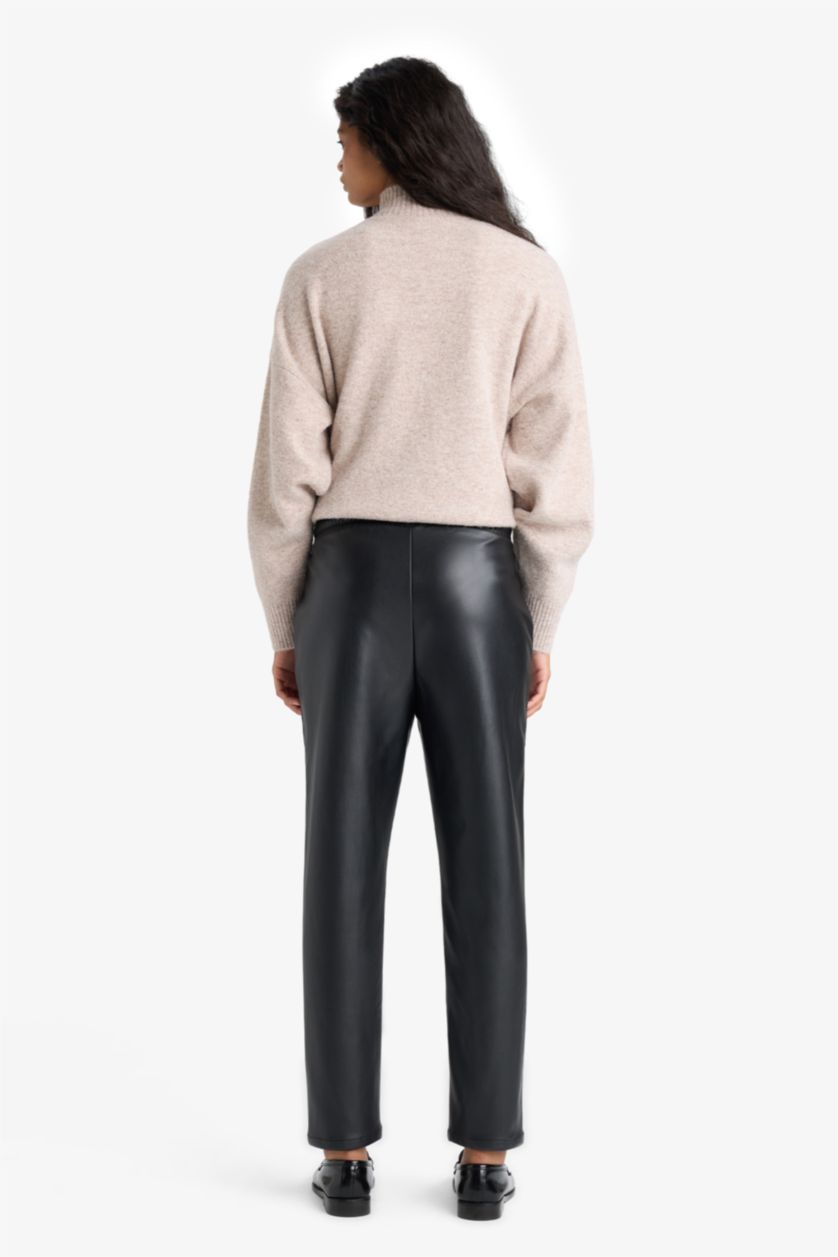 WOMAN Black High Waist jogger Trousers
