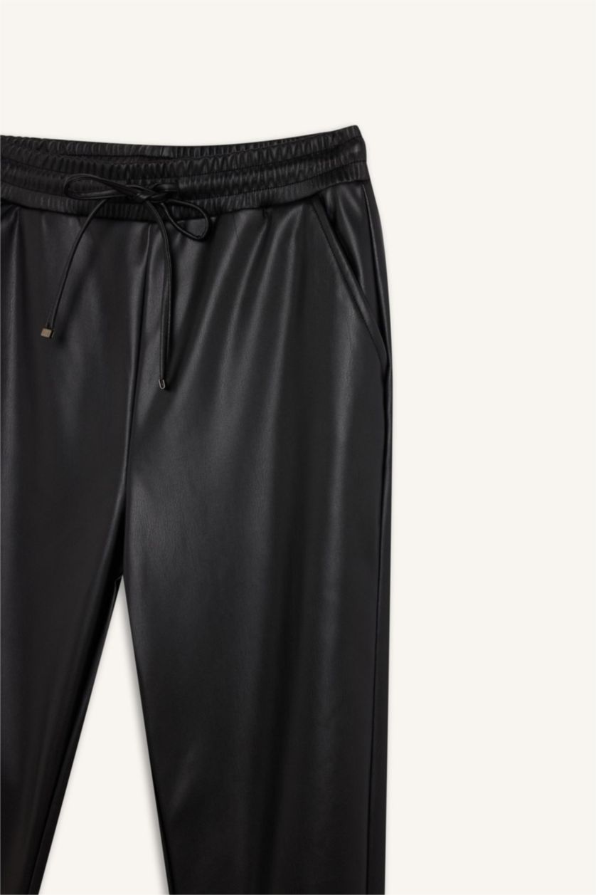 WOMAN Black High Waist jogger Trousers
