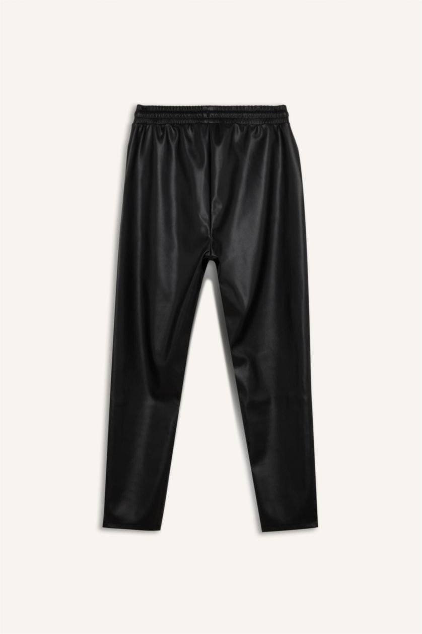 WOMAN Black High Waist jogger Trousers