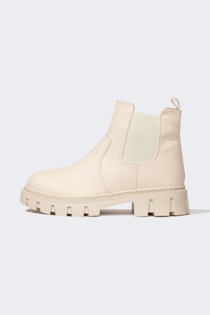 Девочки и подростки Бежевый Ботинки на шнуровке на молнии из искусственной кожи для девочек