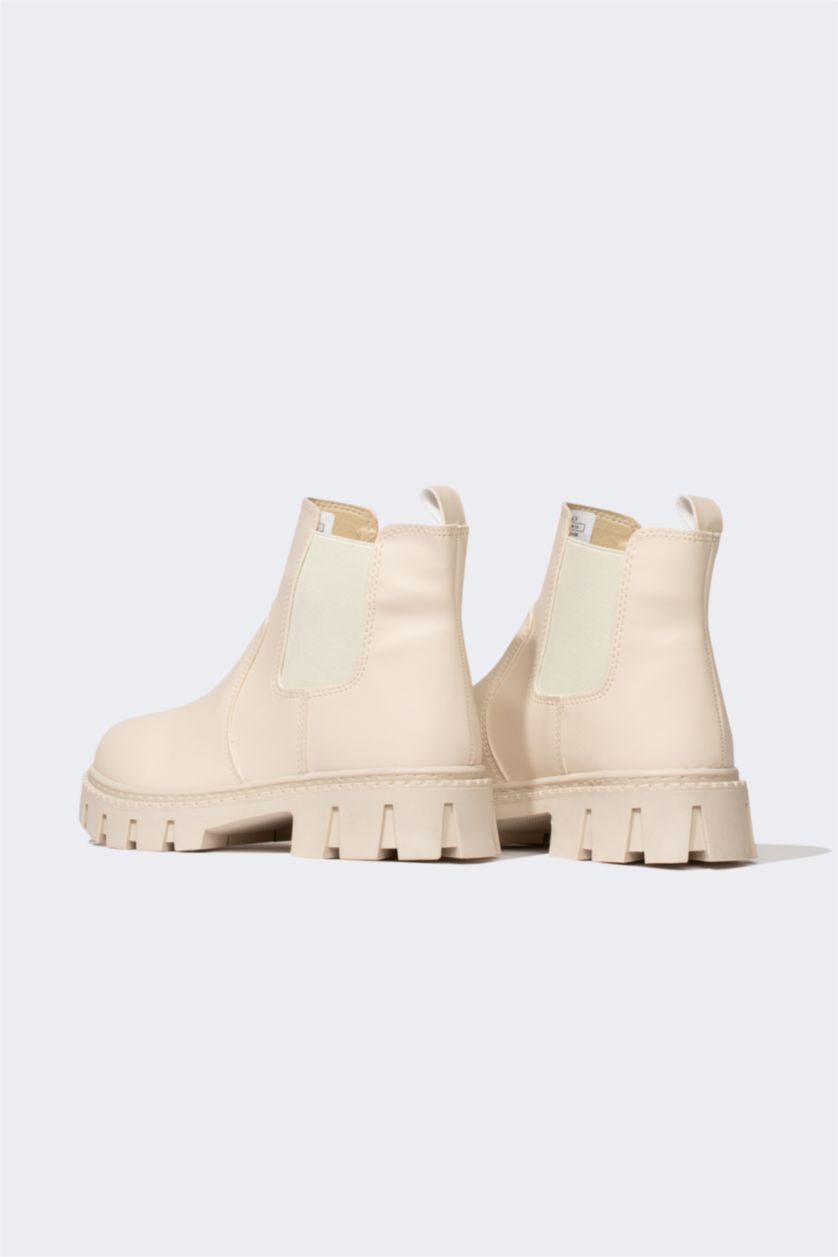 Девочки и подростки Бежевый Ботинки на шнуровке на молнии из искусственной кожи для девочек