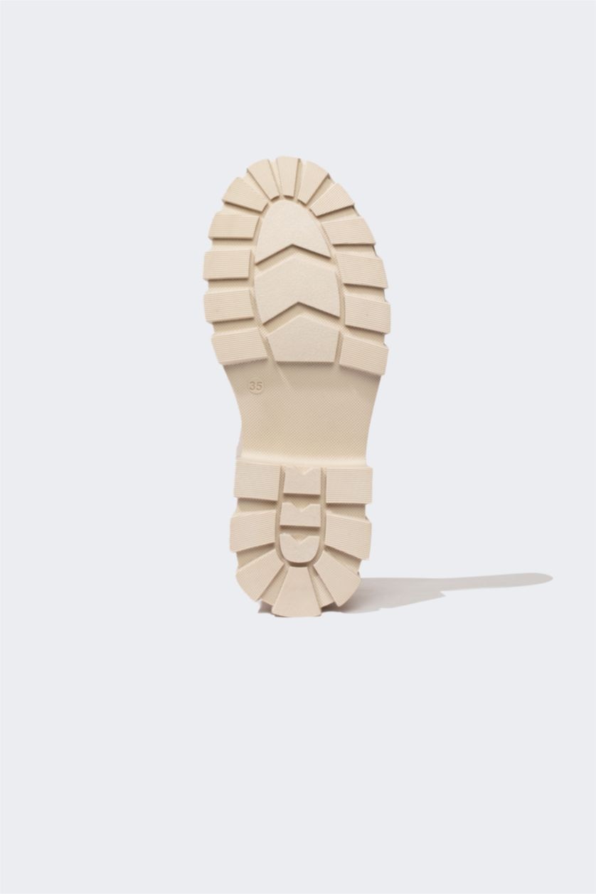 Девочки и подростки Бежевый Ботинки на шнуровке на молнии из искусственной кожи для девочек