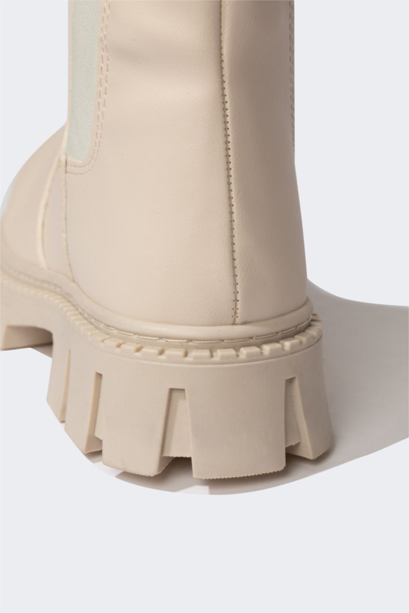 Девочки и подростки Бежевый Ботинки на шнуровке на молнии из искусственной кожи для девочек