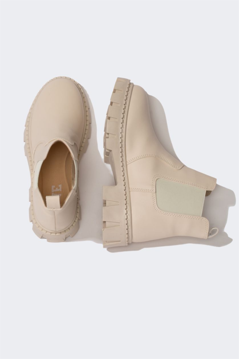 Девочки и подростки Бежевый Ботинки на шнуровке на молнии из искусственной кожи для девочек