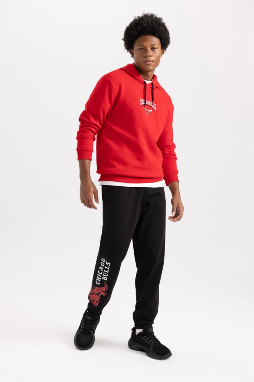 MAN Black DeFactoFit NBA Chicago Bulls Oversize Fit Jogger Sweatpants