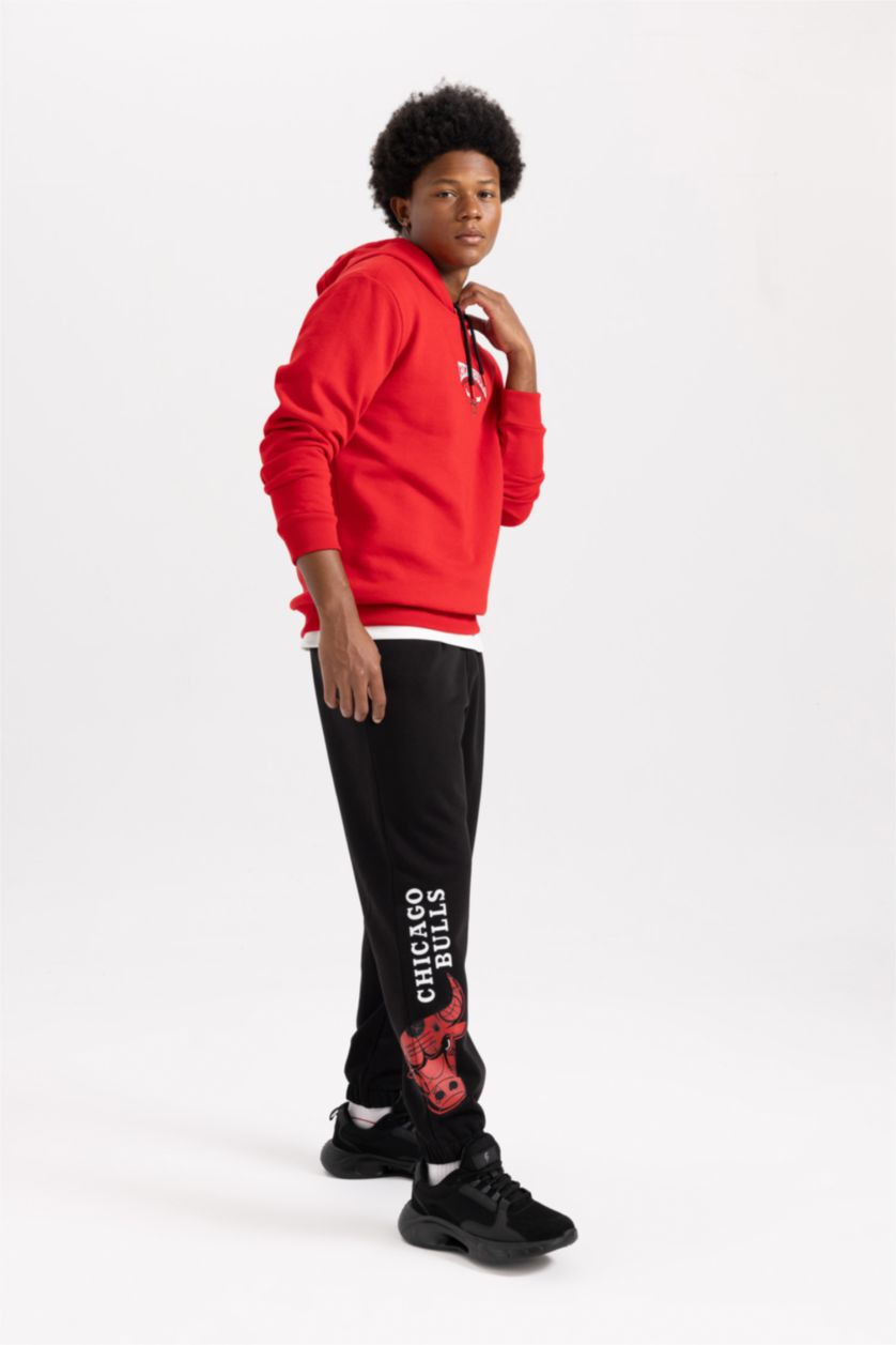 MAN Black DeFactoFit NBA Chicago Bulls Oversize Fit Jogger Sweatpants
