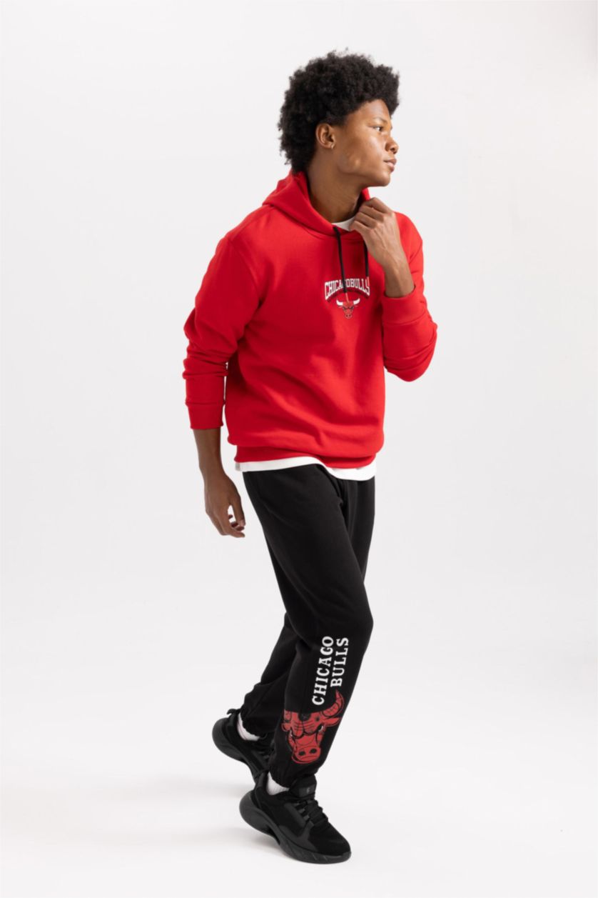 MAN Black DeFactoFit NBA Chicago Bulls Oversize Fit Jogger Sweatpants