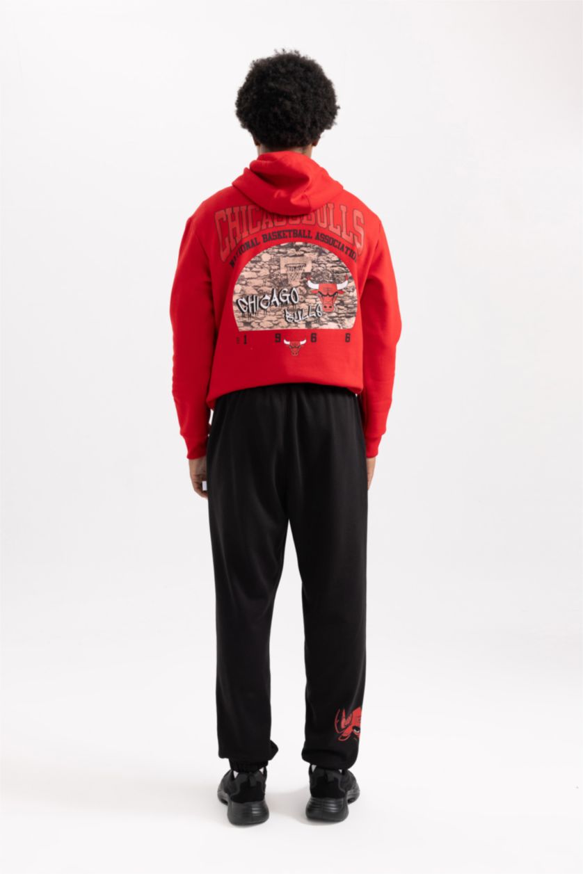 MAN Black DeFactoFit NBA Chicago Bulls Oversize Fit Jogger Sweatpants