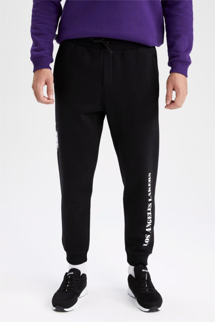 MAN Black Thick Sweatshirt Fabric Jogger
