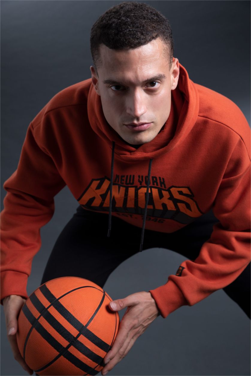 Erkek Turuncu Oversıze Kalın Sweatshirt Kumaşı Sweatshirt