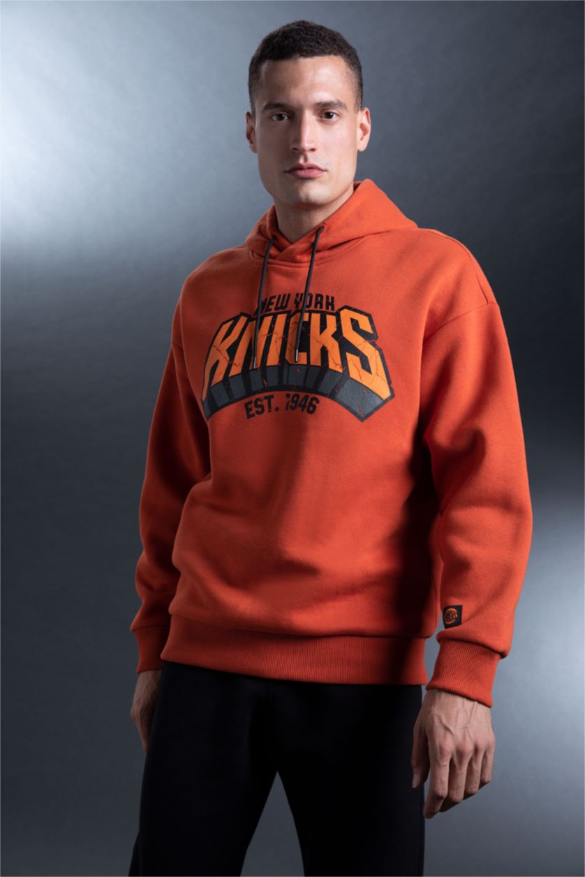 Erkek Turuncu Oversıze Kalın Sweatshirt Kumaşı Sweatshirt