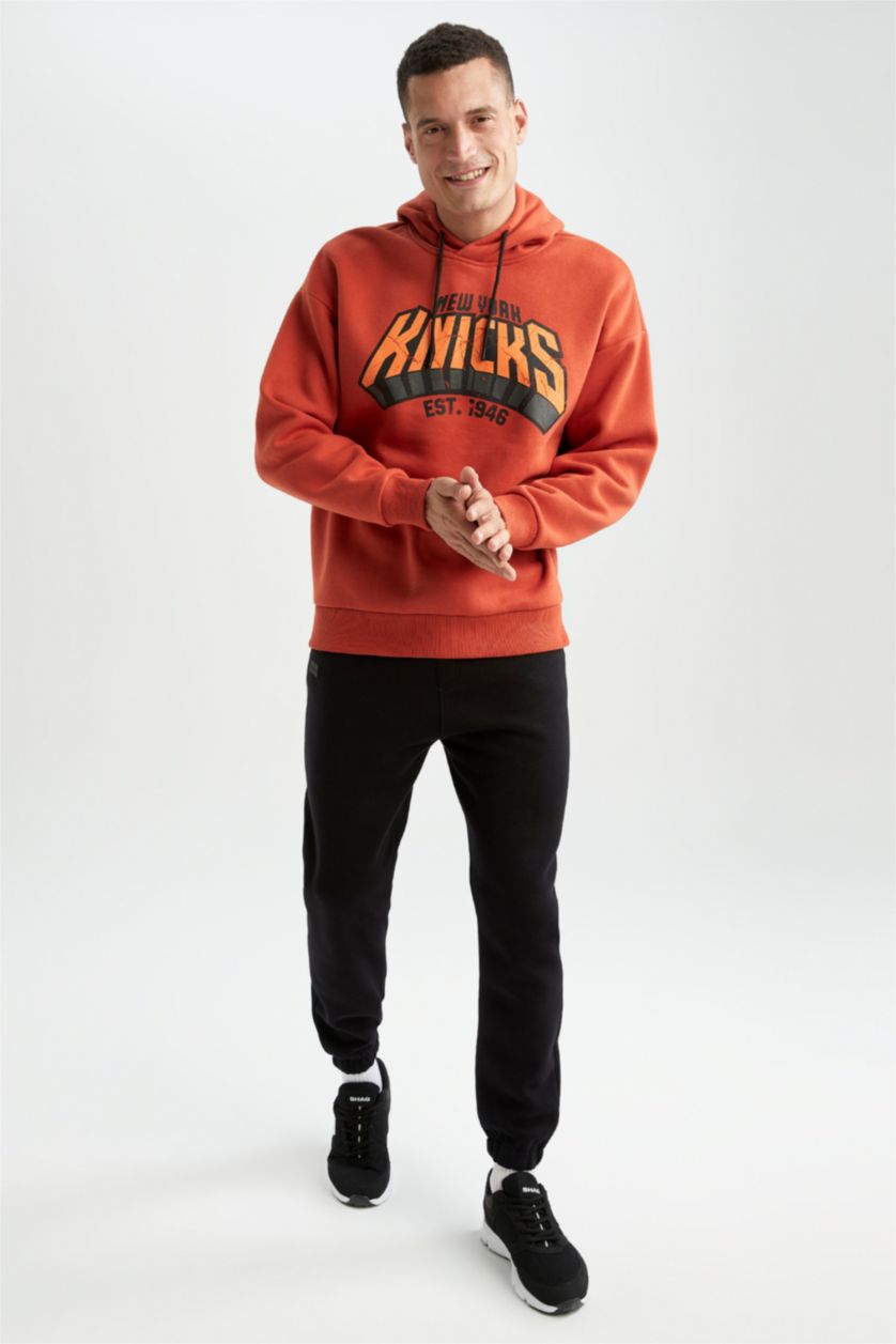Erkek Turuncu Oversıze Kalın Sweatshirt Kumaşı Sweatshirt