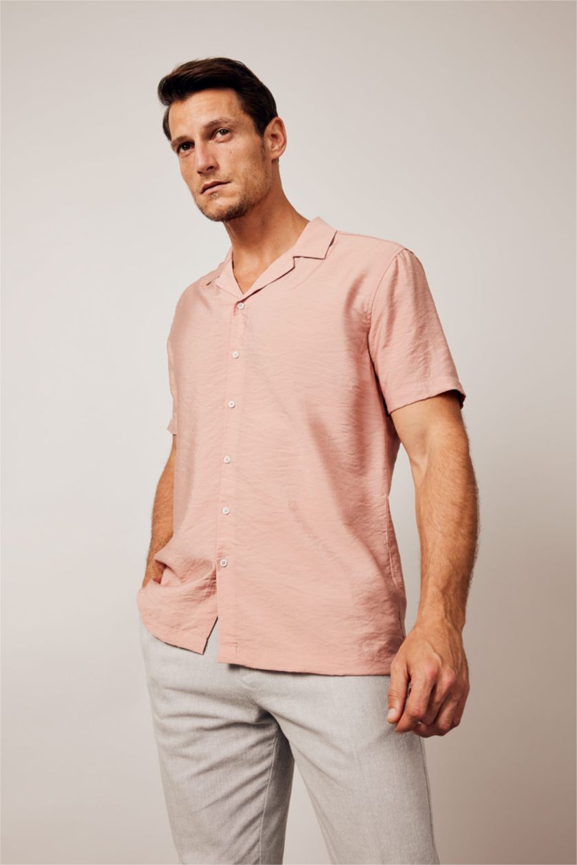 MAN Rose Modern Fit Resort Neck aerobics Short Sleeve Shirt