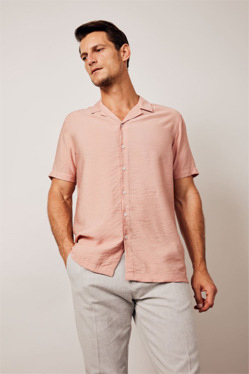 MAN Rose Modern Fit Resort Neck aerobics Short Sleeve Shirt