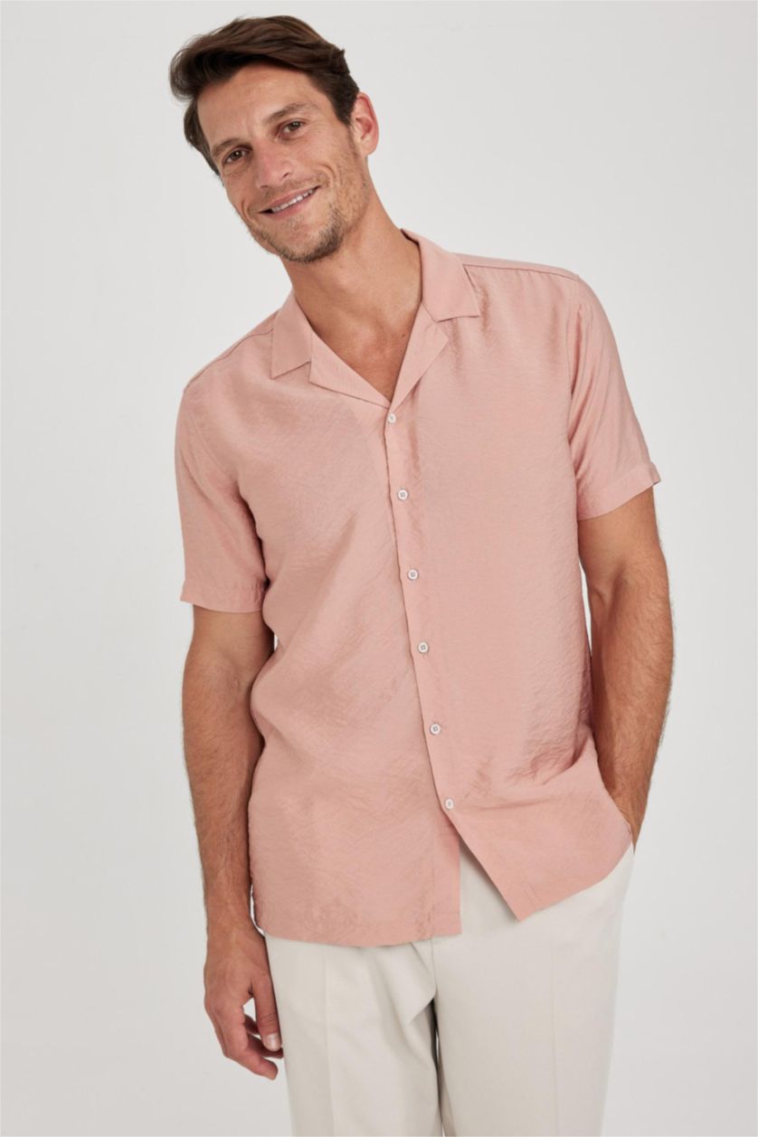 MAN Rose Modern Fit Resort Neck aerobics Short Sleeve Shirt