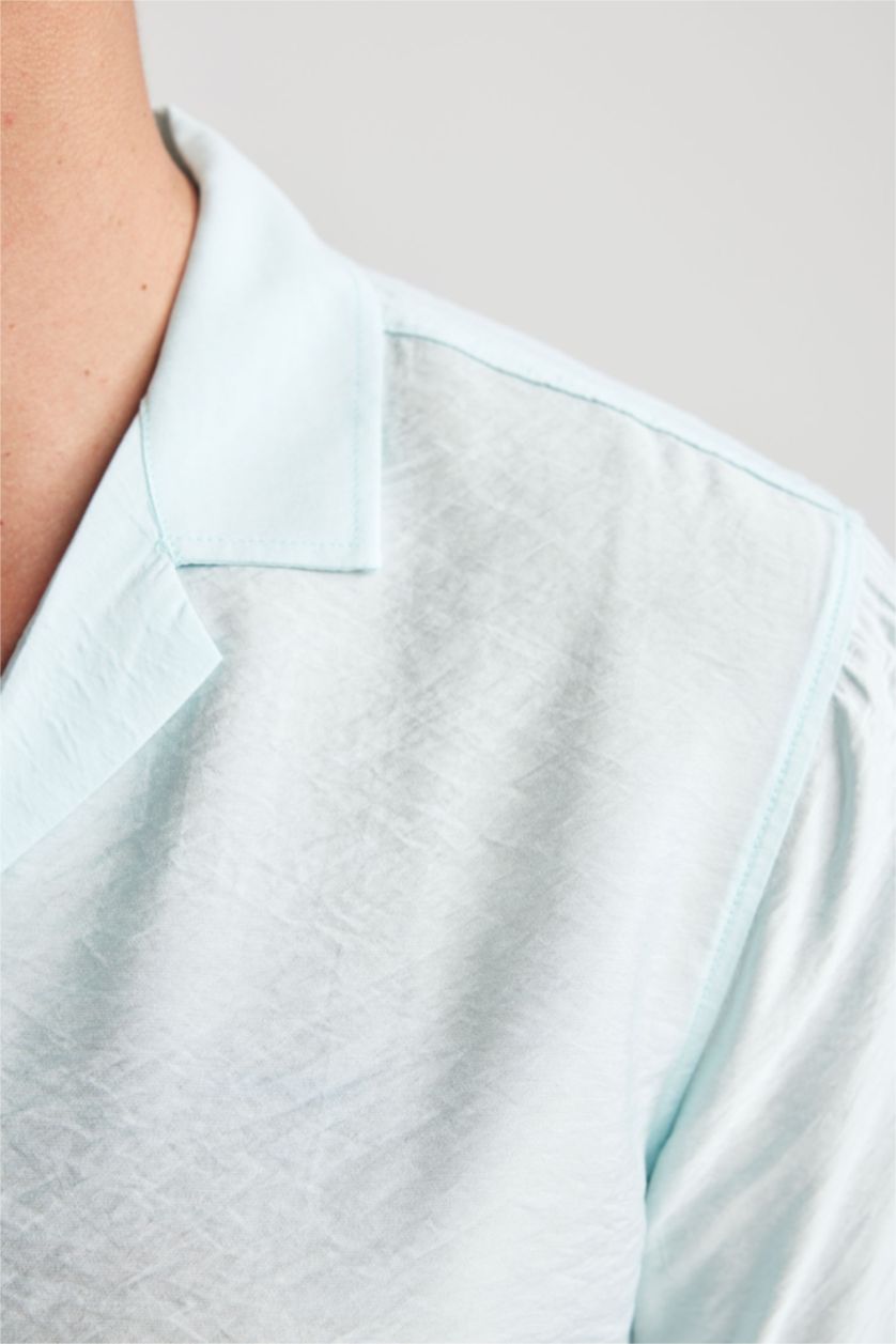 HOMME Bleu Chemise Coupe Moderne À Manches Courtes