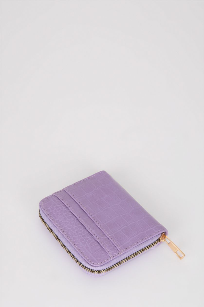 Kadın Lila Kadın Desenli Suni Deri Cüzdan