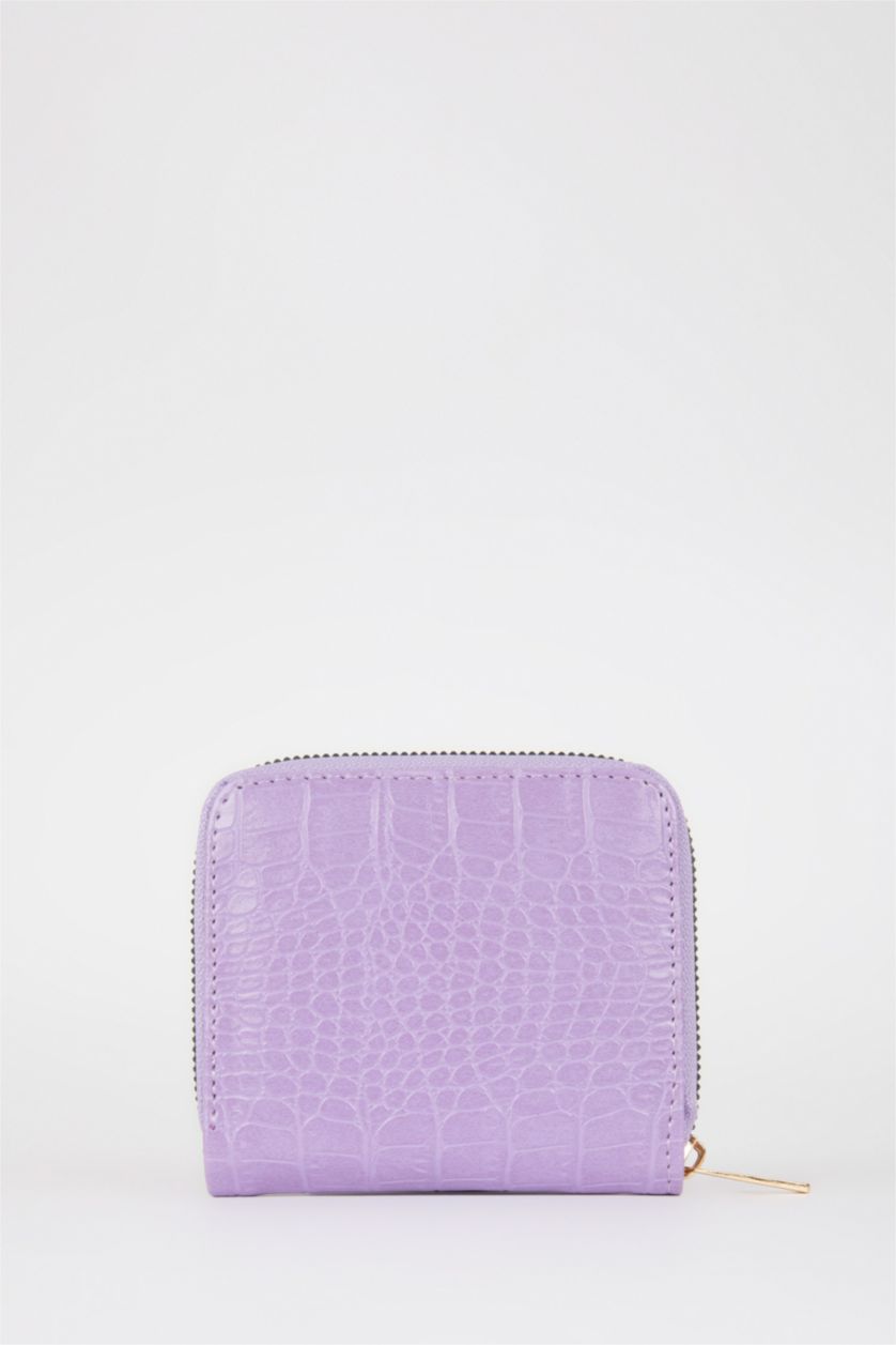 Kadın Lila Kadın Desenli Suni Deri Cüzdan