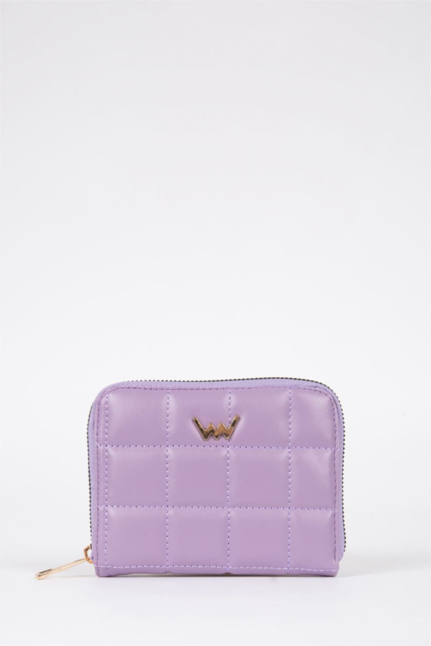 Kadın Lila Kadın Dikiş Desenli Suni Deri Cüzdan