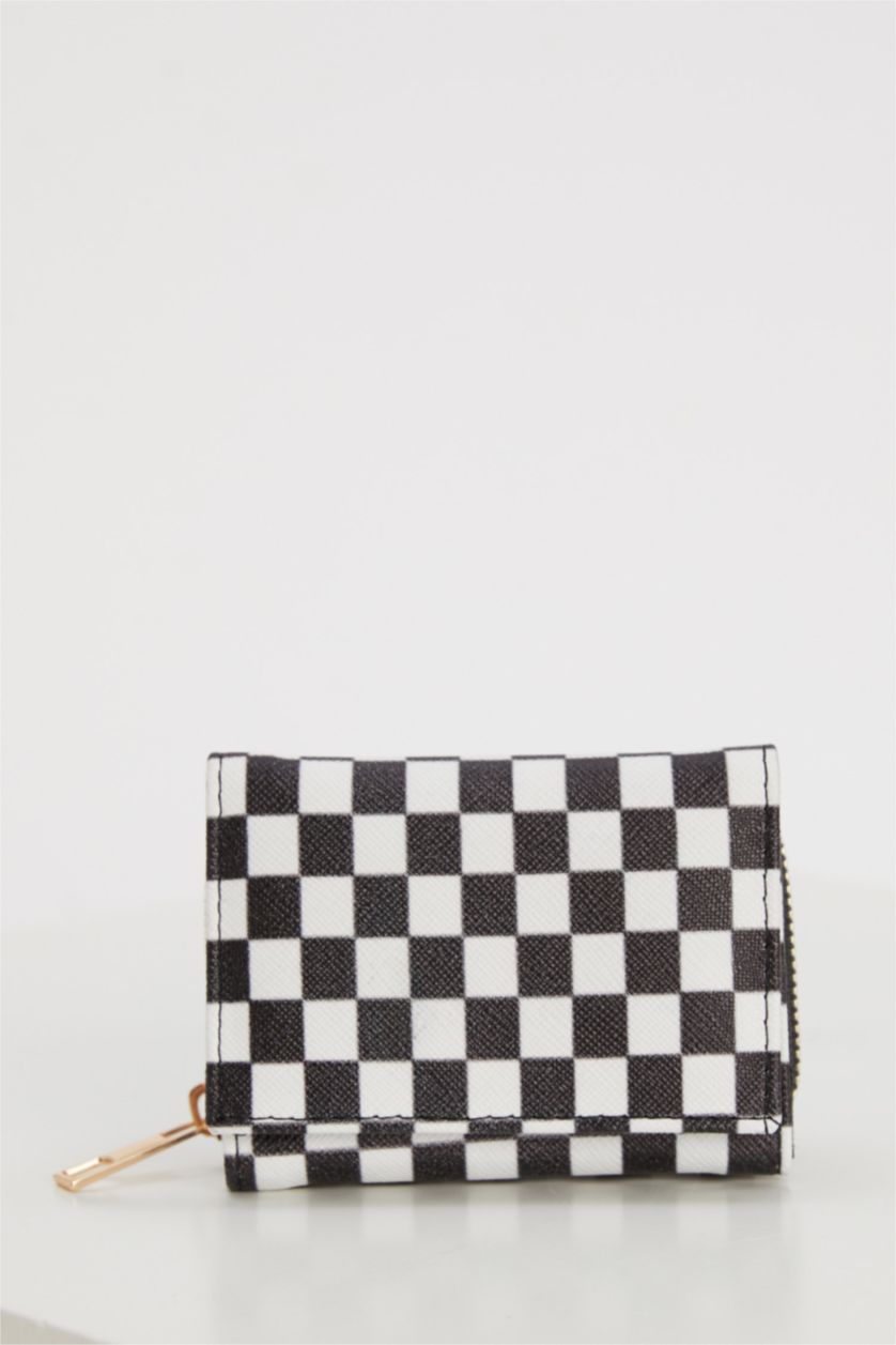 Kadın Karma Kadın Damalı Suni Deri Cüzdan