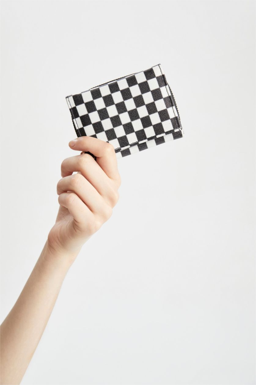 Kadın Karma Kadın Damalı Suni Deri Cüzdan