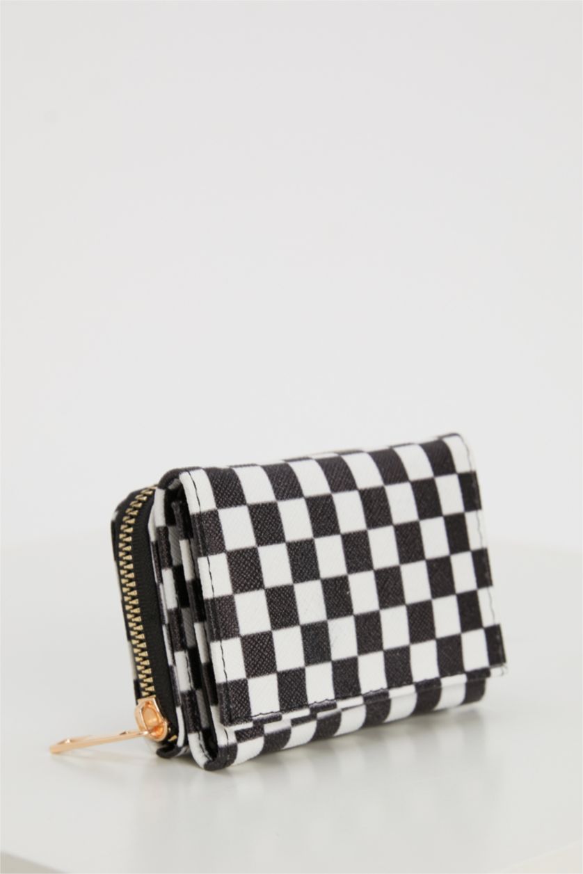 Kadın Karma Kadın Damalı Suni Deri Cüzdan