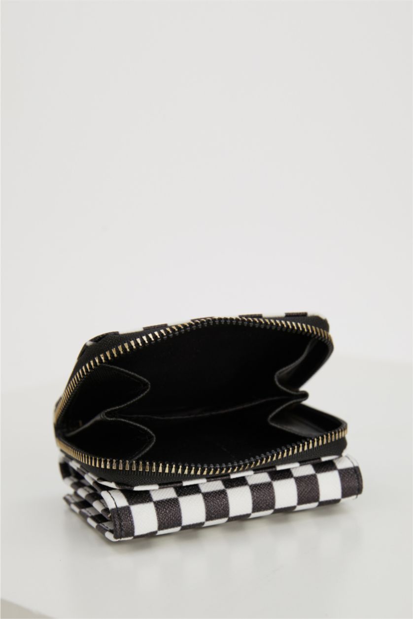 Kadın Karma Kadın Damalı Suni Deri Cüzdan